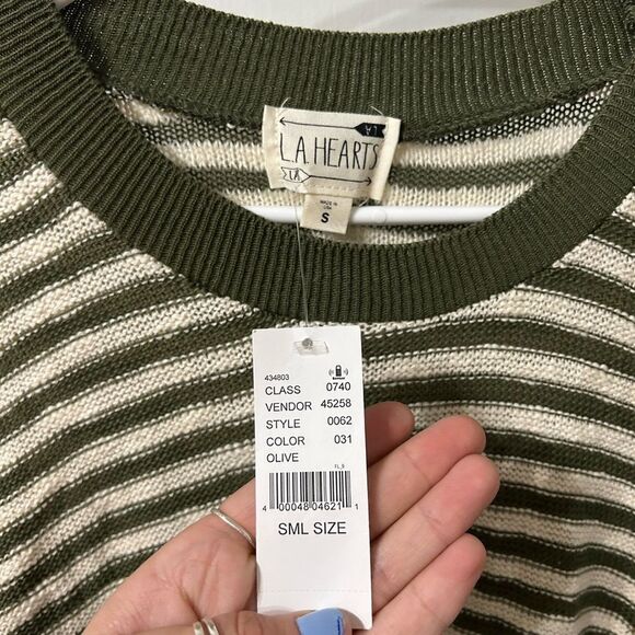 PacSun Green and White Striped Sweater - Picture 3 of 4